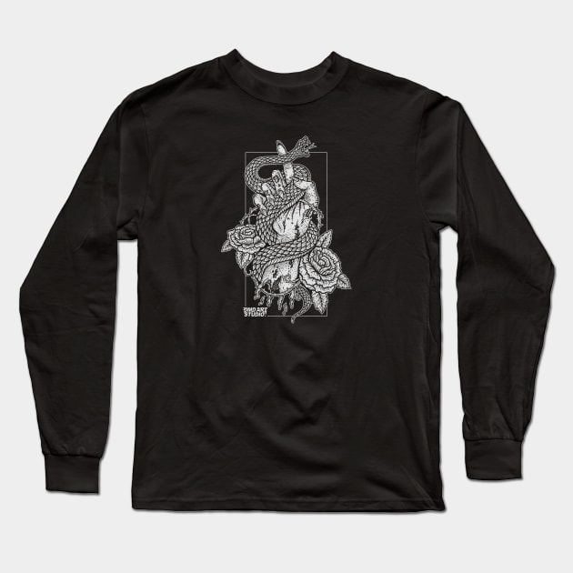 Snake Hand DMD Art Studio Merch Long Sleeve T-Shirt by DMD Art Studio